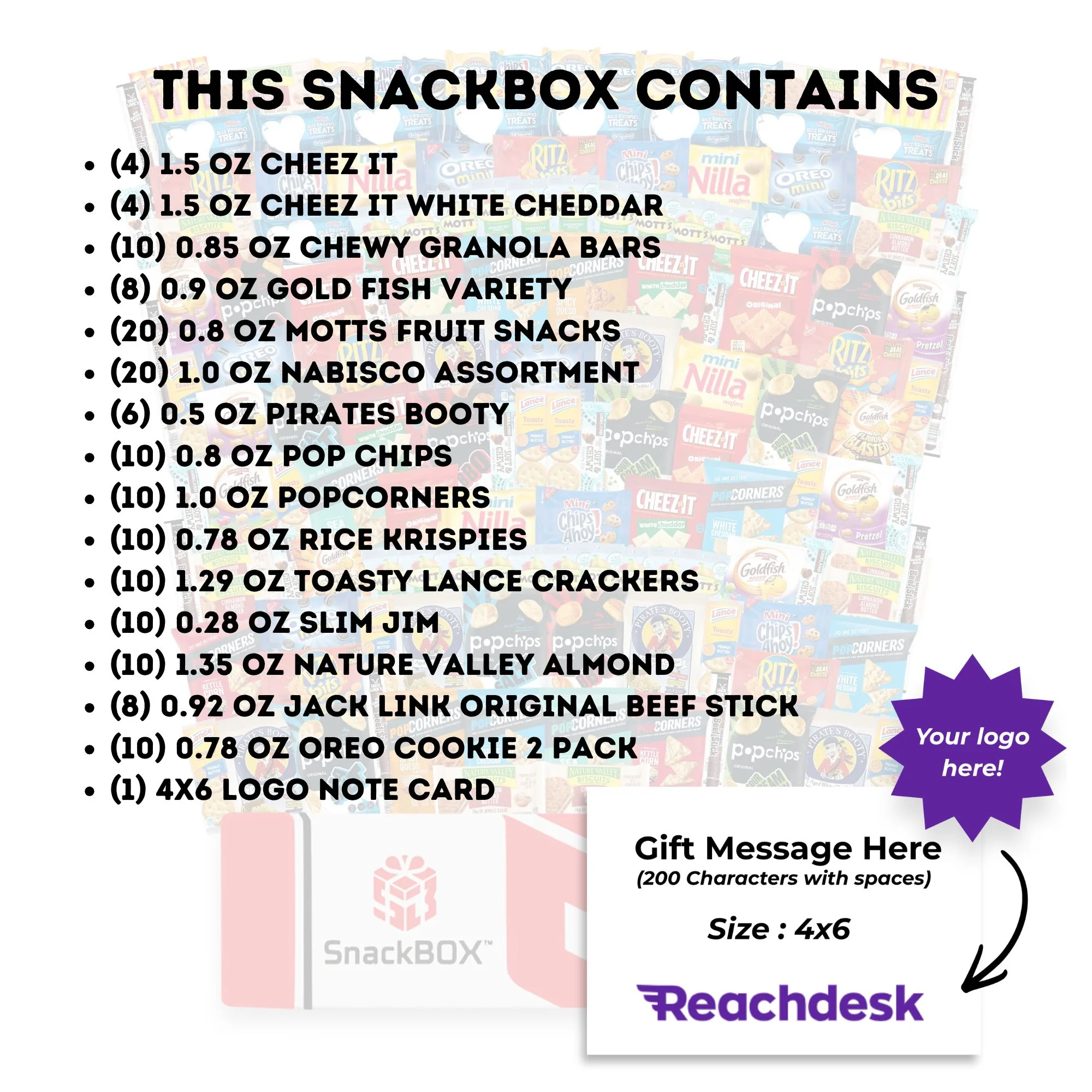 CLASSIC Office Variety Catering Care Package (150 Snacks) + Logo Note Card - Image 2