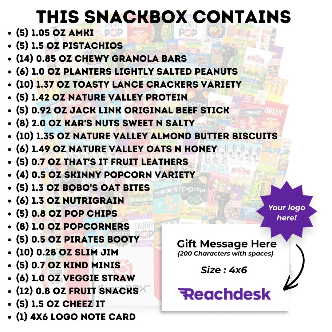 HEALTHY Office Variety Catering Care Package (150 Snacks) + Logo Note Card - Image 2