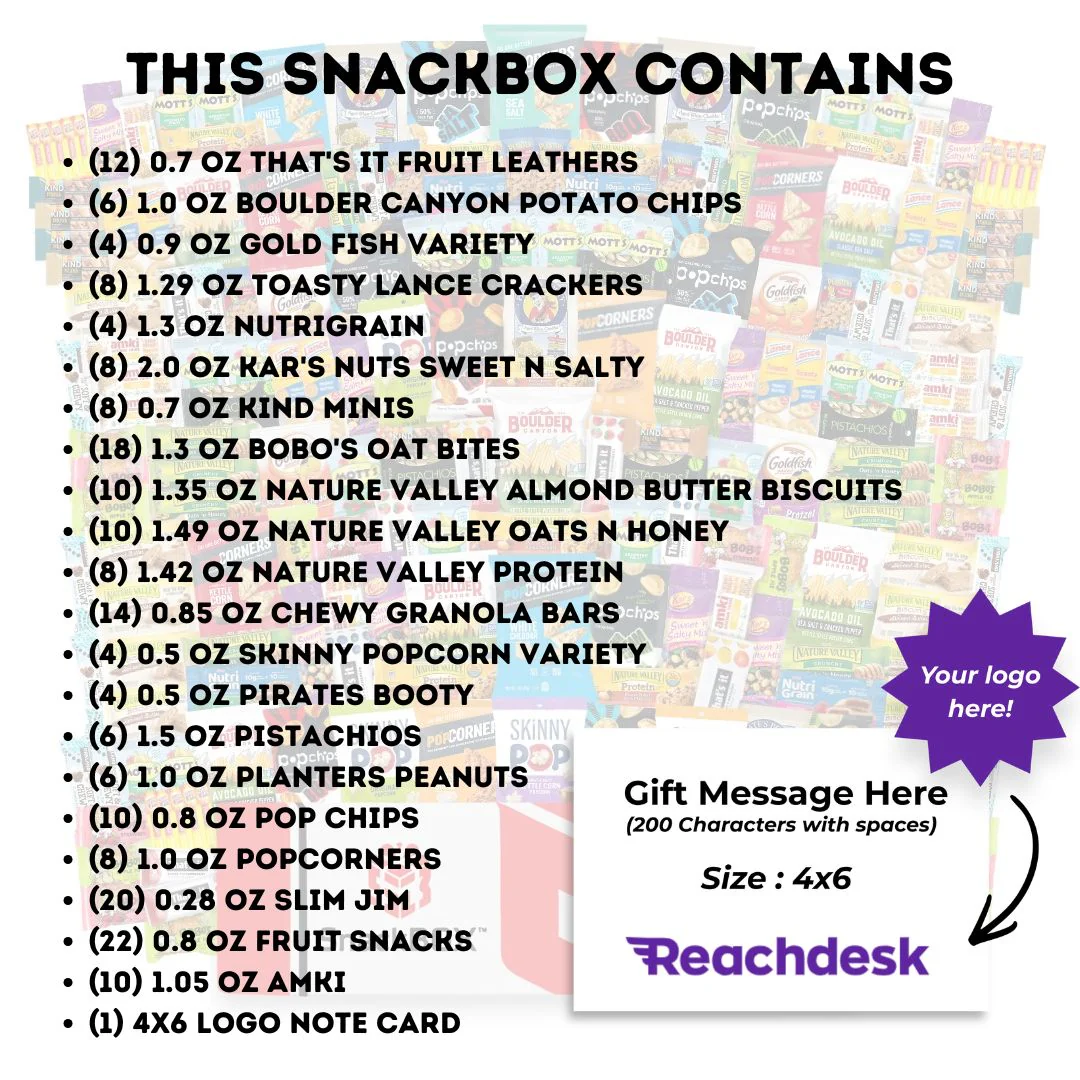 HEALTHY Office Variety Catering Care Package (200 Snacks) + Logo Note Card - Image 2
