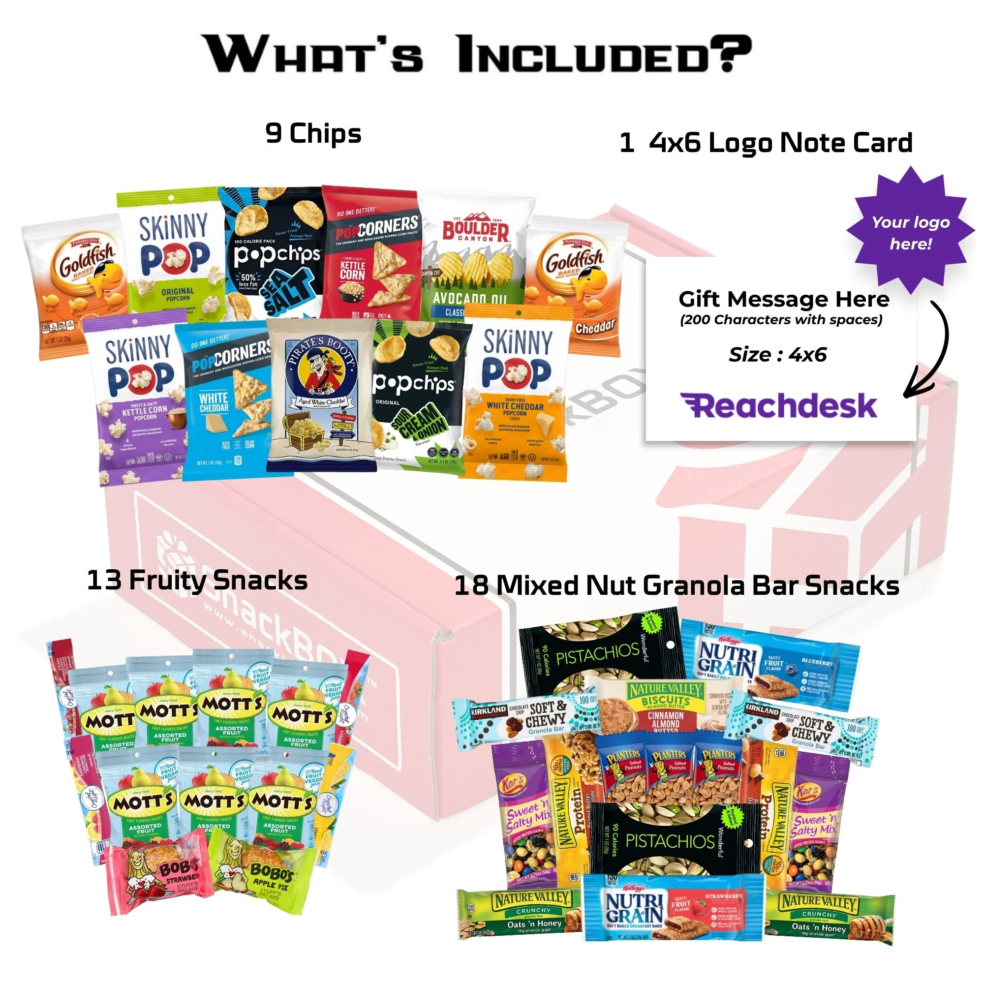 Healthy Snacks Assortment Care Package (40 Snacks) + Logo Note Card - Image 2