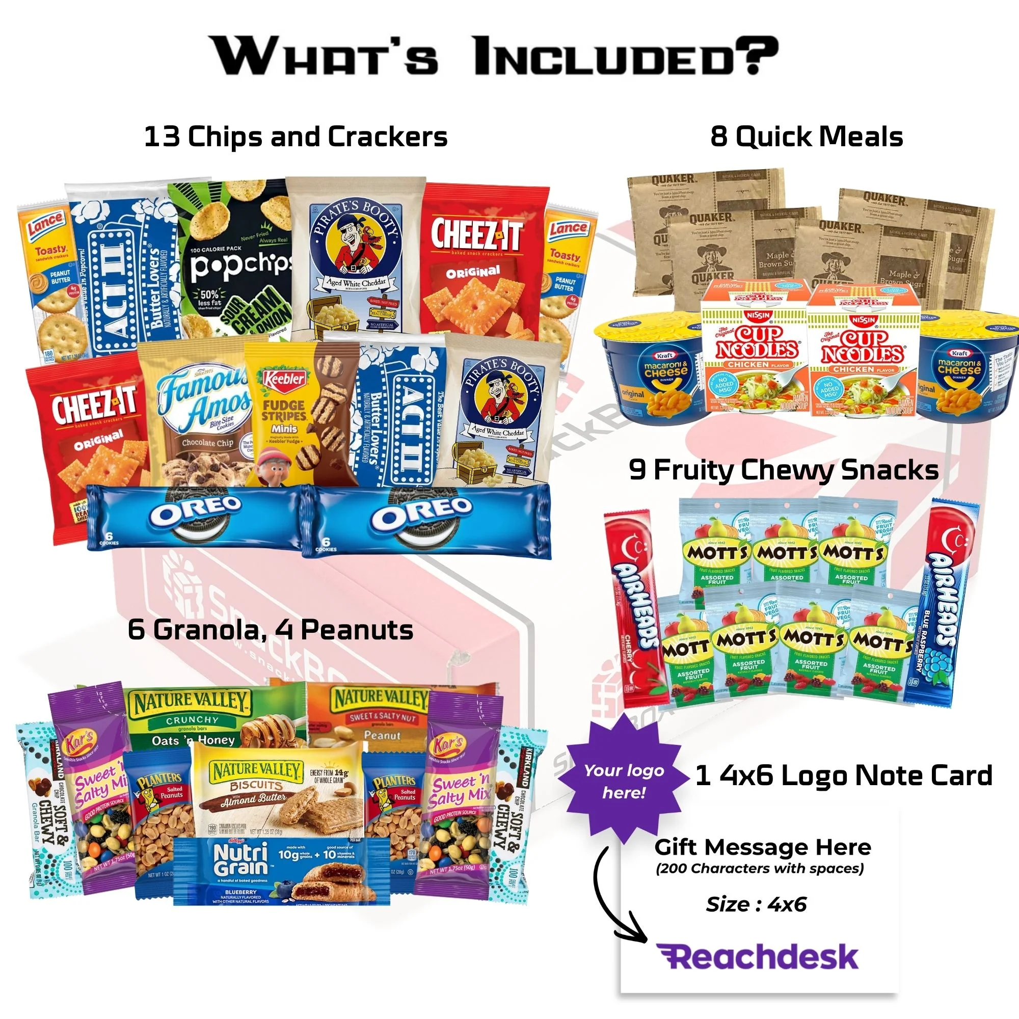 *Quick Meals* Original SnackBOX Care Package (40 Snacks) + Logo Note Card - Image 2